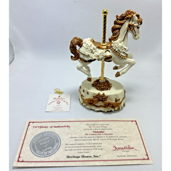 Carousel Horse Melodies Plays "My Favorite Thing" Has Certificate of authenticit - Picture 1 of 10